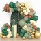 153pcs Green Brown Balloon Garland Arch Kit, Different Sizes 18 12 10 5 inch Sage Green Ivory Gold Latex Metallic Confetti Balloon for Safari Jungle Wild One Woodland Tropical Party Decoration